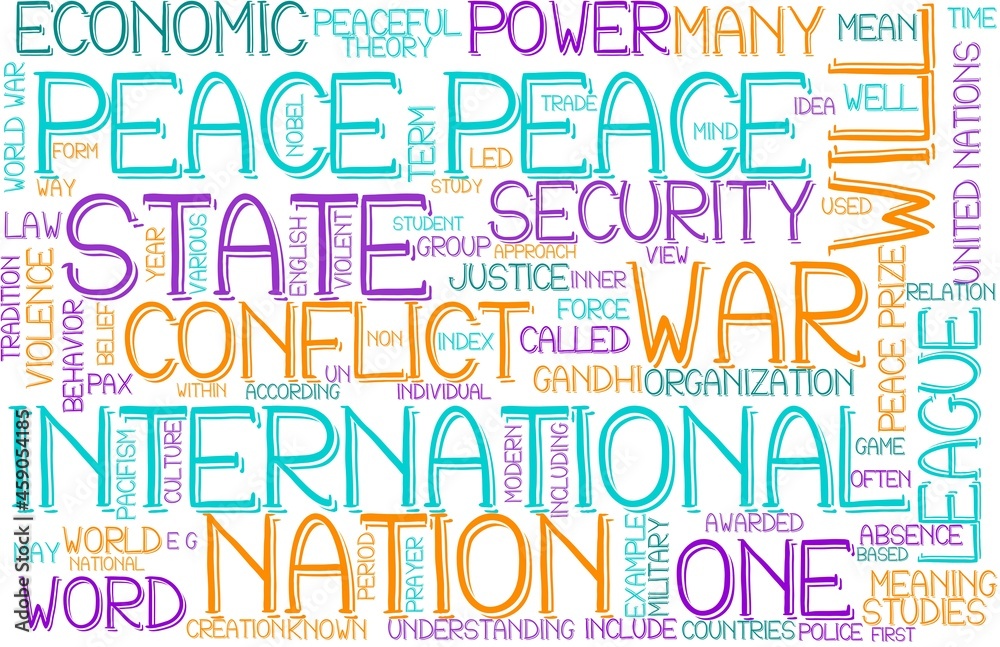 Peace Wordcloud Banner, Wallpaper, Background, Book Cover, Wordart