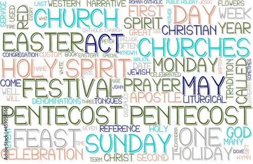 Canvas Print Pentecost Wordcloud Banner, Wallpaper, Background, Book Cover, Wordart