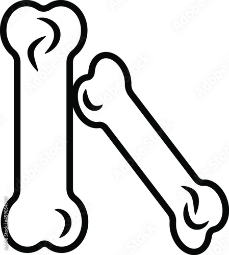 Vector bone line icon in flat style