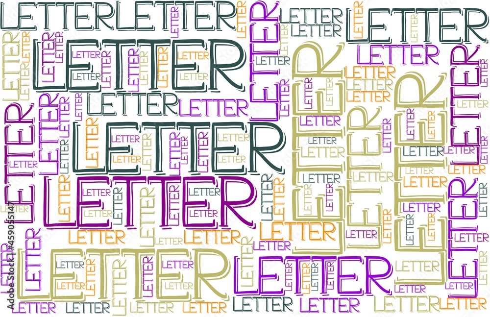 Letter Wordcloud Banner, Wallpaper, Background, Book Cover, Wordart