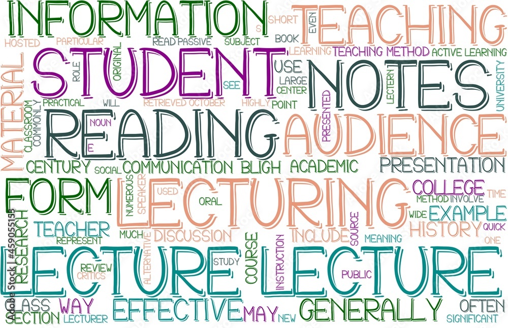 Lecture Wordcloud Banner, Wallpaper, Background, Book Cover, Wordart