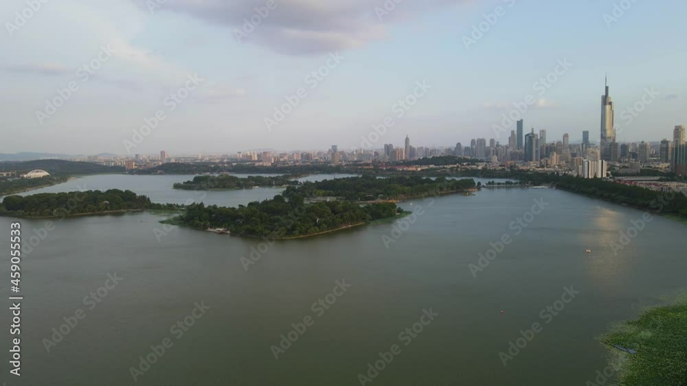 Aerial photography of Nanjing Xuanwu Lake scenery Aerial photography of Nanjing Xuanwu Lake scenery