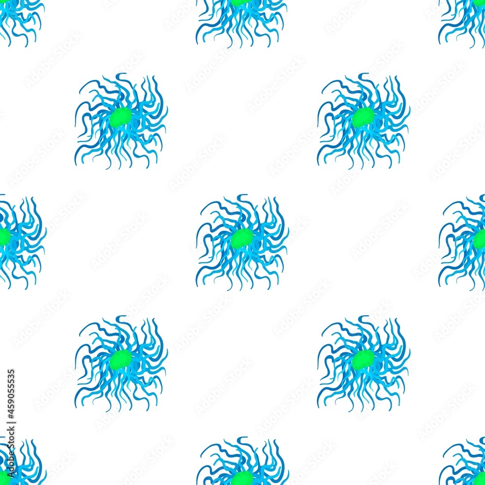 Round cell virus pattern seamless background texture repeat wallpaper geometric vector