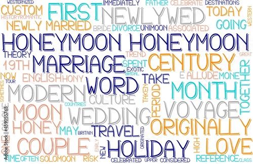 Honeymoon Wordcloud Banner, Wallpaper, Background, Book Cover, Wordart