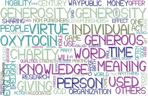 Generosity Wordcloud Banner, Wallpaper, Background, Book Cover, Wordart