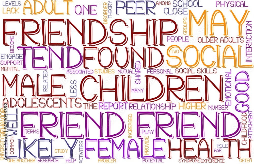 Friend Wordcloud Banner, Wallpaper, Background, Book Cover, Wordart