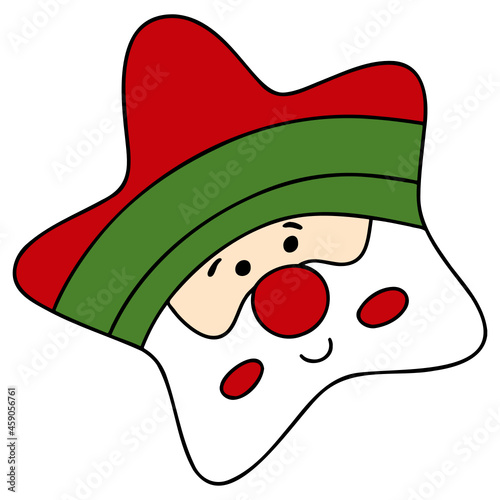 Christmas-star cartoon flat color design illustration for web, wedsite, application, presentation, Graphics design, branding, etc. photo