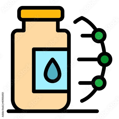 Genetically modified food icon. Outline genetically modified food vector icon color flat isolated