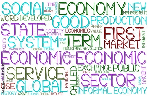 Economic Wordcloud Banner, Wallpaper, Background, Book Cover, Wordart