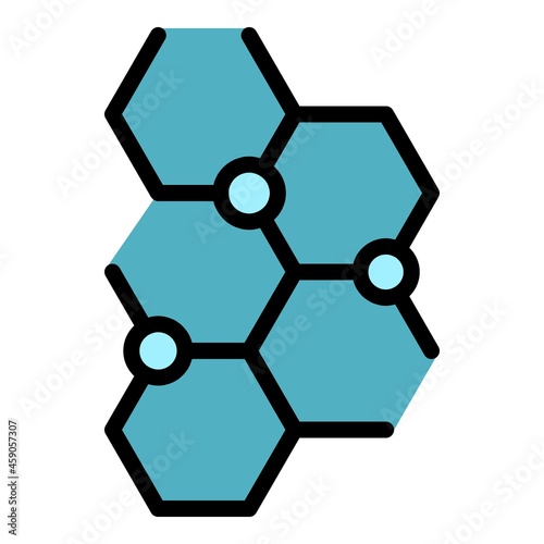 Genetic mutation cells icon. Outline genetic mutation cells vector icon color flat isolated