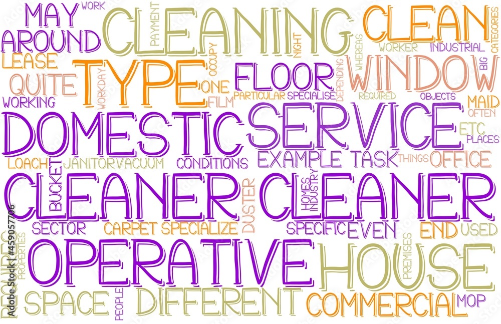Cleaner Wordcloud Banner, Wallpaper, Background, Book Cover, Wordart