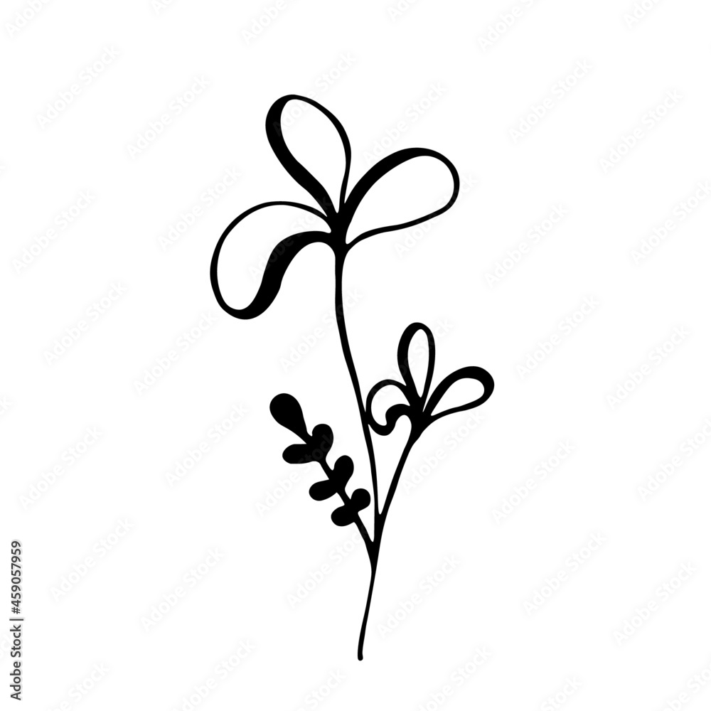 Vector illustration of a flower plant. Doodle sketch. Design for print, banner, greeting card, logo, stickers, icons. Vector illustration of a flower with leaves on a white background.
Vector illustration of a flower plant. Doodle sketch. Design for print, banner, greeting card, logo, stickers, icons. Vector illustration of a flower with leaves on a white background.