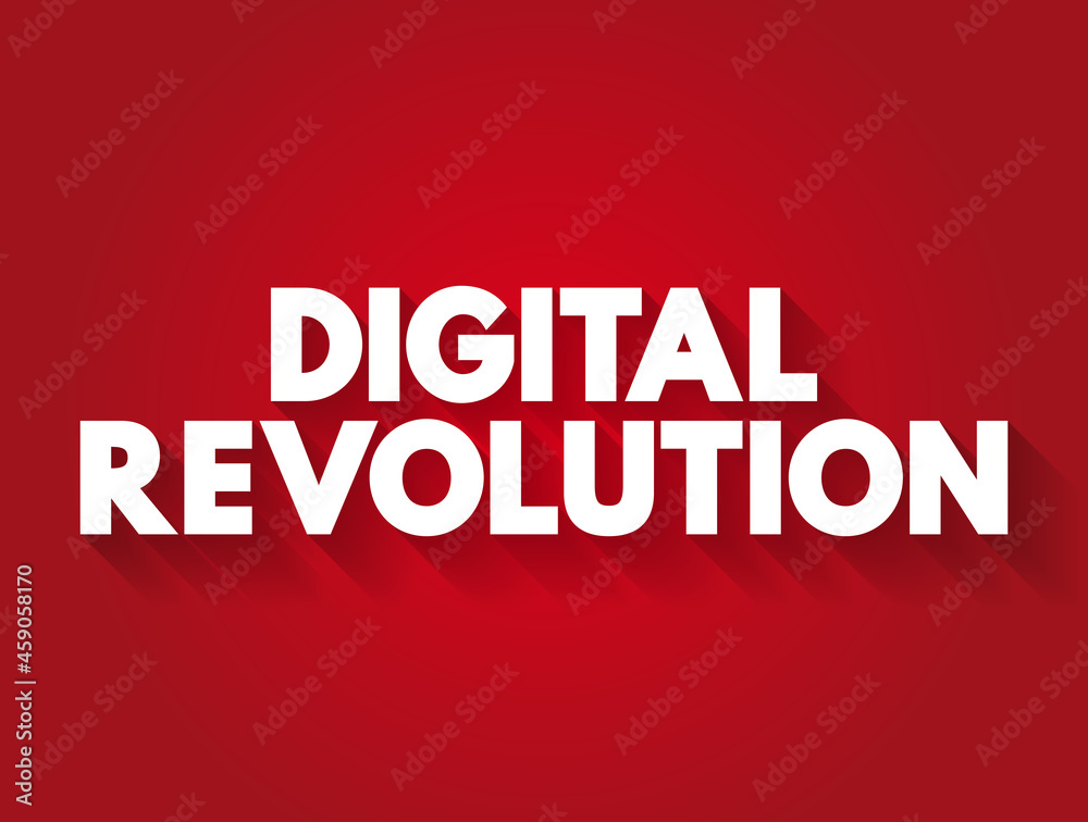 Digital revolution text quote, concept background Digital revolution text quote, concept background