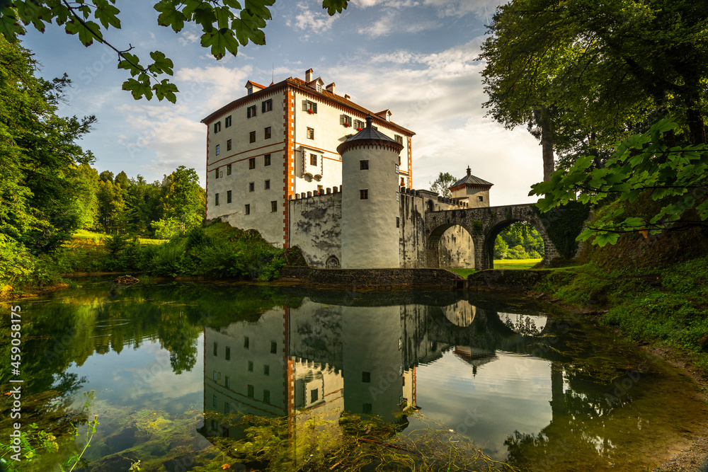  Slovenia Sneznik Castle (Grad Snežnik ) located in Loska Dolina, Slovenia