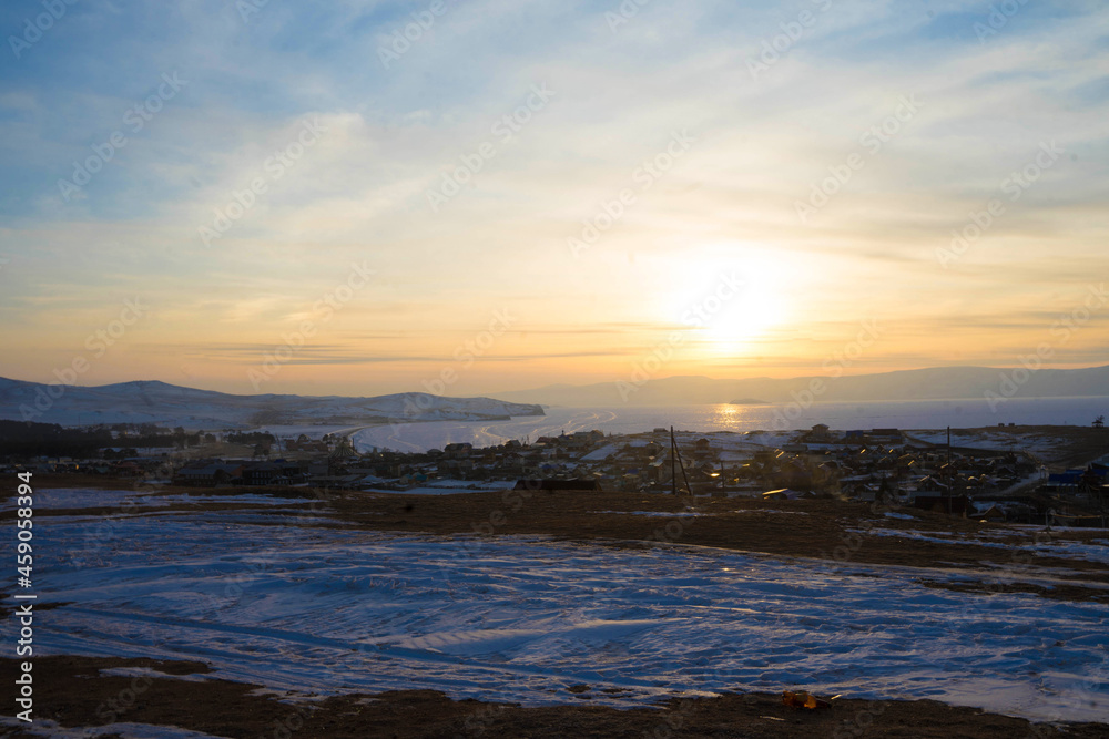 winter sunset on Olkhon island