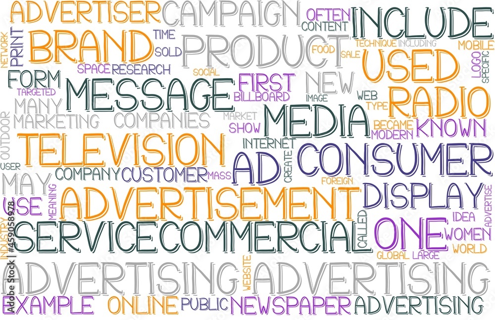 Advertising Wordcloud Banner, Wallpaper, Background, Book Cover, Wordart Advertising Wordcloud Banner, Wallpaper, Background, Book Cover, Wordart