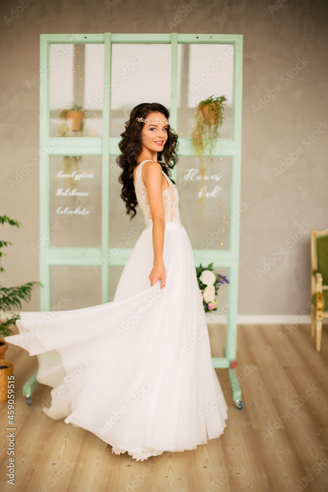 Fototapeta premium bride in wedding dress