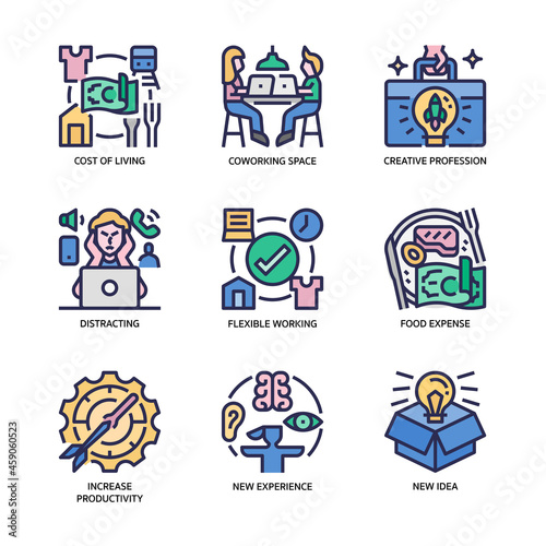 Workation Icons Set
