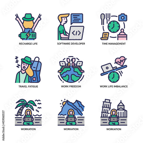 Workation Icons Set