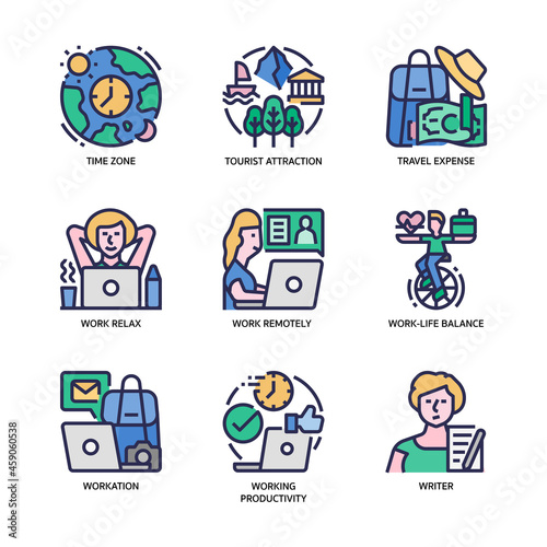 Workation Icons Set