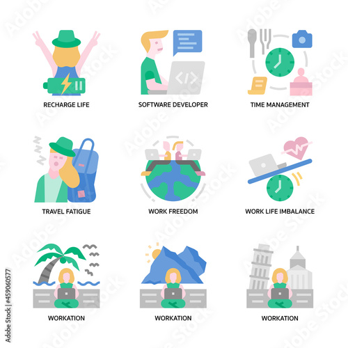 Workation Icons Set
