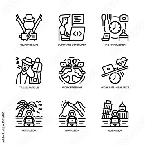 Workation Icons Set