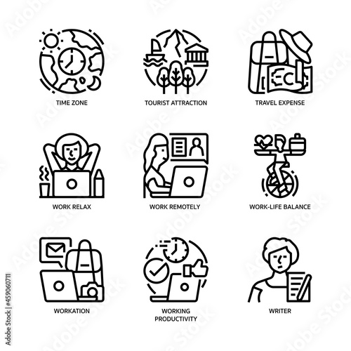 Workation Icons Set