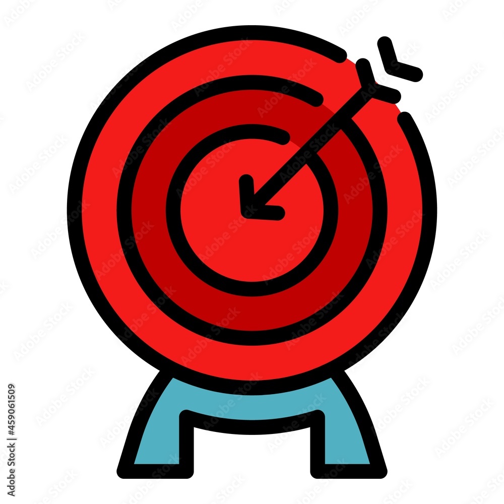 Experience target icon. Outline experience target vector icon color flat isolated Experience target icon. Outline experience target vector icon color flat isolated