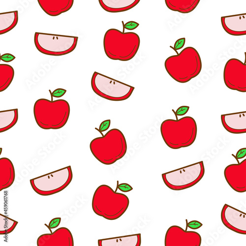 Cute apple seamless pattern with a colorful design suitable for background or wallpaper