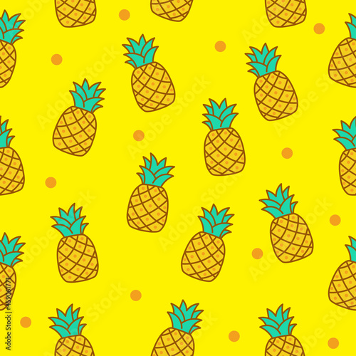 Cute pineapple seamless pattern with a colorful design suitable for background or wallpaper