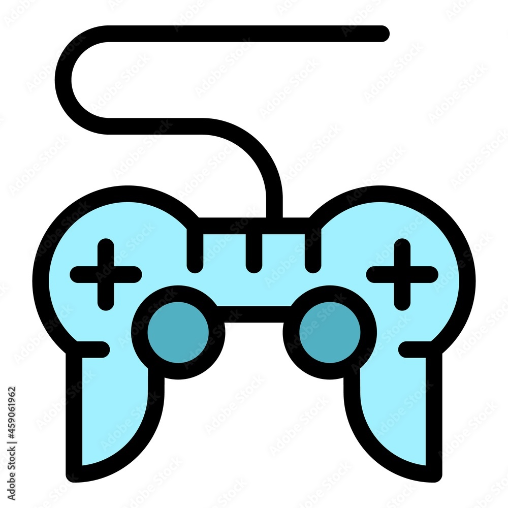 Joystick interactive tv icon. Outline joystick interactive tv vector icon color flat isolated Joystick interactive tv icon. Outline joystick interactive tv vector icon color flat isolated
