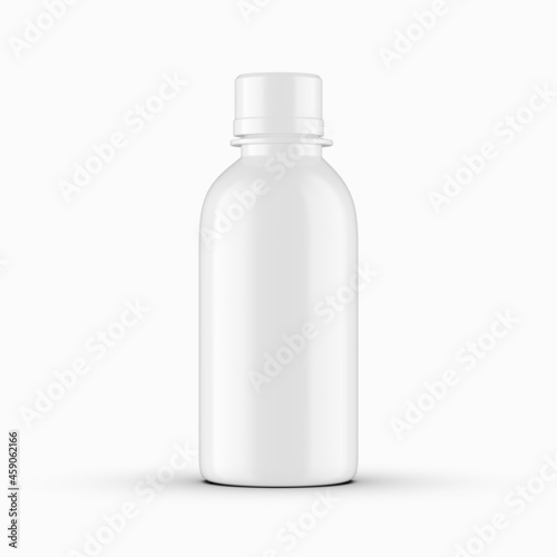 Plastic bottle white 3D rendering isolated white background