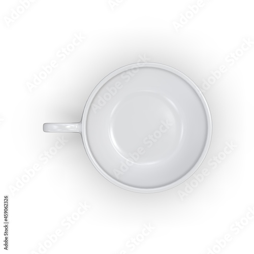 Cup white realistic 3D rendering isolated white background