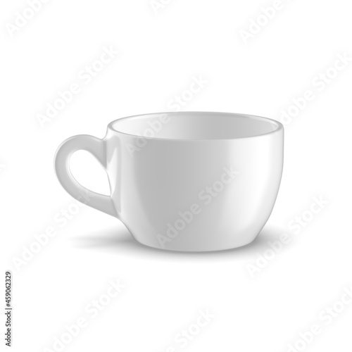 Cup white realistic 3D rendering isolated white background