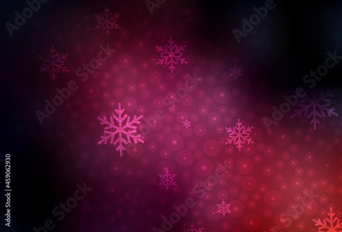 Dark Pink vector pattern in Christmas style.