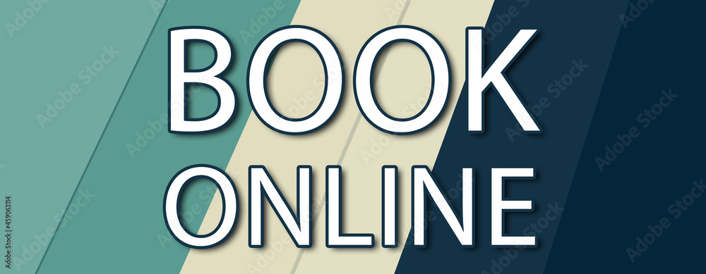 Book Online - text written on multicolor striped background