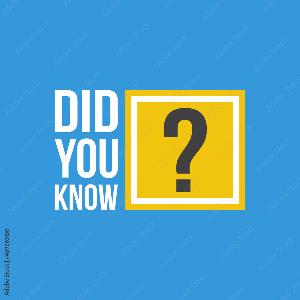 did you know text with big question mark, flat vector infographic for social media or web banner template did you know text with big question mark, flat vector infographic for social media or web banner template