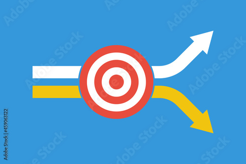 same union path for common goal, then each to own way, flat vector infographics