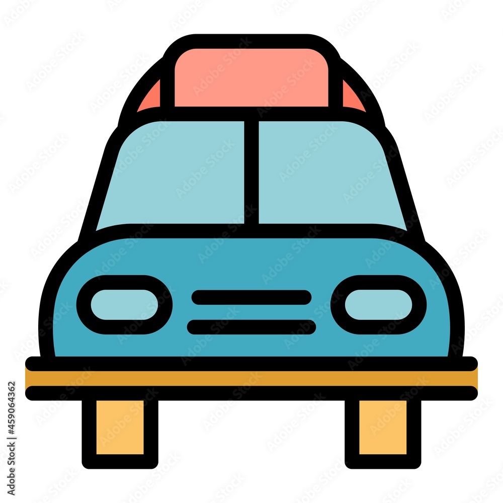 Rope car roof box icon. Outline rope car roof box vector icon color flat isolated