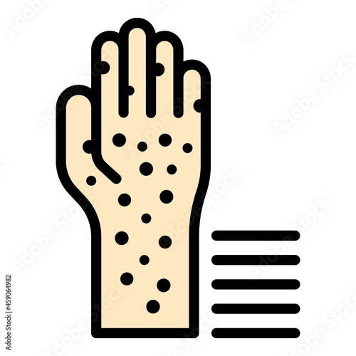 Skin rash icon. Outline skin rash vector icon color flat isolated