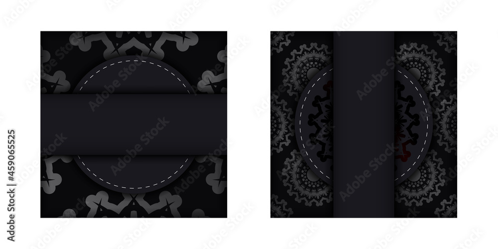 The brochure in black with Indian gold ornaments is now ready for printing. The brochure in black with Indian gold ornaments is now ready for printing.