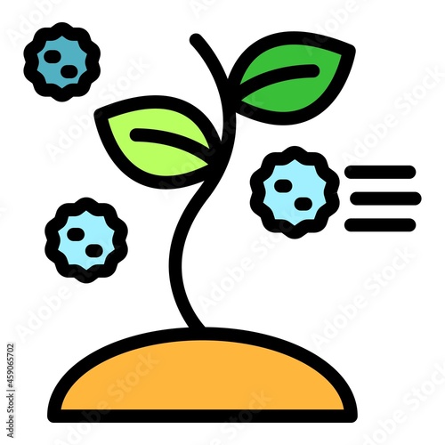 Allergen virus icon. Outline allergen virus vector icon color flat isolated