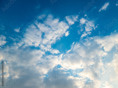 the blue sky with clouds