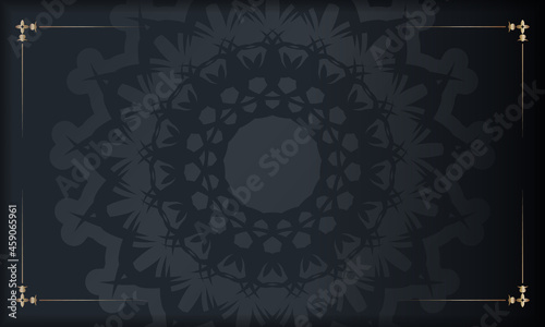 Black banner with vintage pattern and place under your text