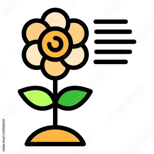 Allergen flower icon. Outline allergen flower vector icon color flat isolated