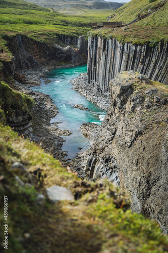 Studlagil basalt canyon  Iceland. One of the most epic and wonderfull nature sightseeing in Iceland