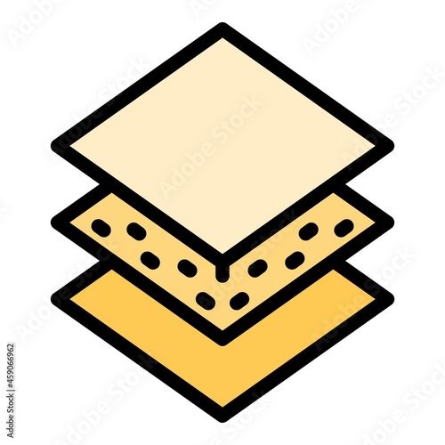 Three layer napkin icon. Outline three layer napkin vector icon color flat isolated
