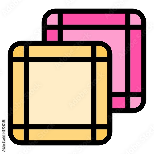 Nose handkerchief icon. Outline nose handkerchief vector icon color flat isolated