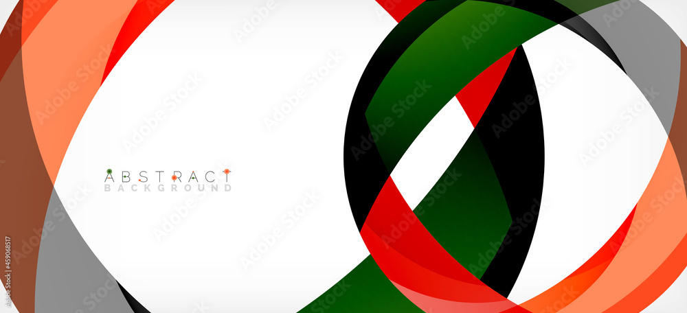 Geometric abstract background. Circle created with overlapping color shapes. Vector Illustration For Wallpaper, Banner, Background, Landing Page Geometric abstract background. Circle created with overlapping color shapes. Vector Illustration For Wallpaper, Banner, Background, Landing Page