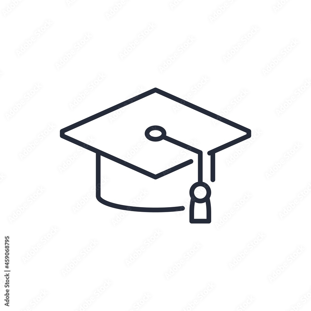 Graduation cap line icon. Editable stroke Graduation cap line icon. Editable stroke